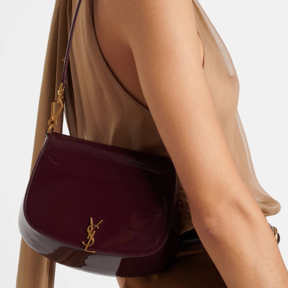 NWOT Saint Laurent Patent Leather mini Voltaire Top-shoulder Bag - Picture 2 of 16